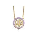 SSilver/Gold-plated Small Family Monogram w/Epoxy Necklace