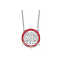 SSilver/Rhodium-plated Small Family Monogram w/Epoxy Necklace