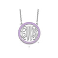 SSilver/Rhodium-plated Large Family Monogram w/Epoxy Necklace