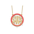 14k Yellow Gold Large Family Monogram w/Epoxy Necklace