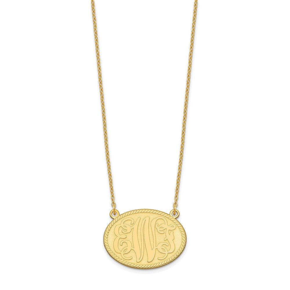 Sterling Silver/Gold-plated Brushed Monogram Necklace