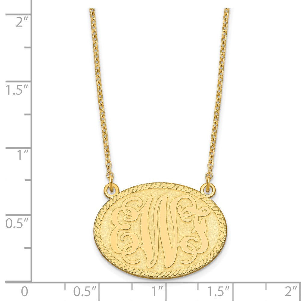 Sterling Silver/Gold-plated Brushed Monogram Necklace