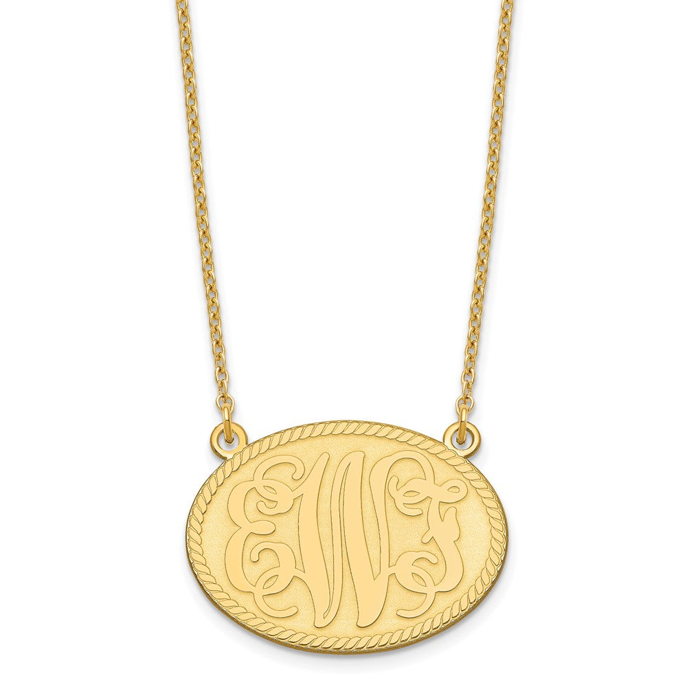 Sterling Silver/Gold-plated Brushed Monogram Necklace