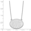Sterling Silver/Rhodium-plated Brushed Monogram Necklace