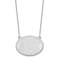 14k White Gold Brushed Monogram Necklace