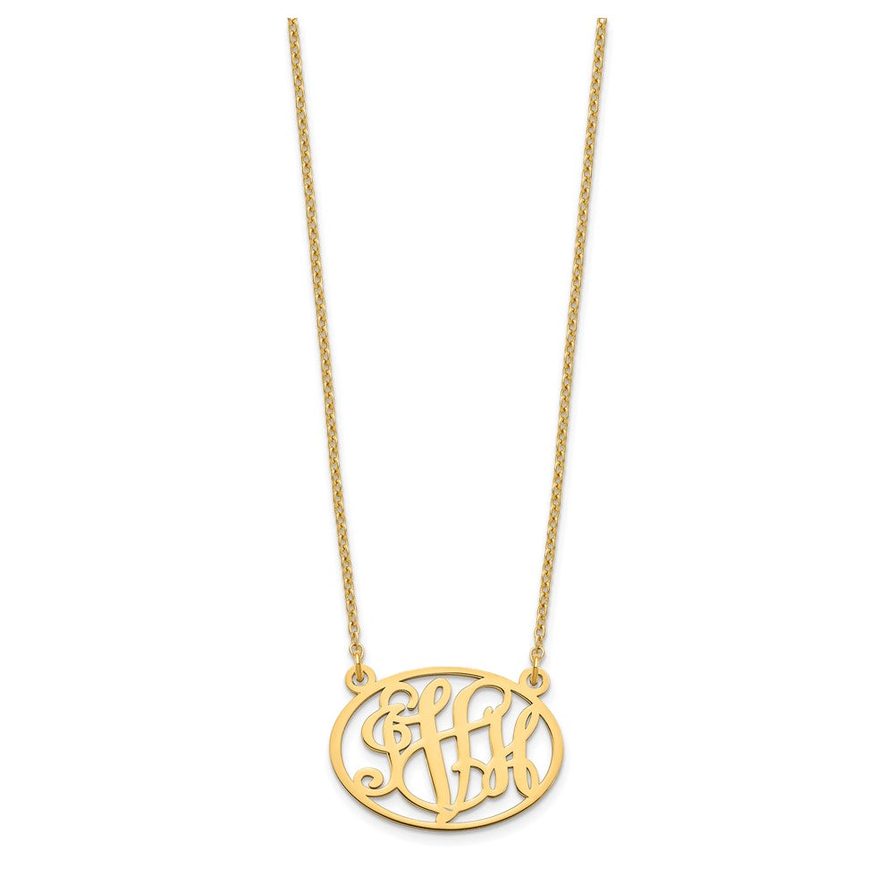 Sterling Silver/Gold-plated Oval Monogram Necklace