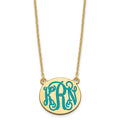 Sterling Silver/Gold-plated Small Round Epoxy Monogram Necklace
