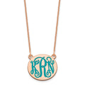14k Rose Gold Small Round Epoxy Monogram Necklace