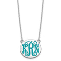 Sterling Silver/Rh-plated Small Round Epoxy Monogram Necklace