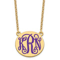SSilver/Gold-plated Medium Round Epoxy Monogram Necklace