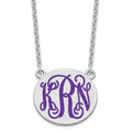 SSilver/Rh-plated Medium Round Epoxy Monogram Necklace