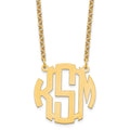 Sterling Silver/Gold-plated Small Round Monogram Necklace