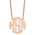 Sterling Silver/Rose-plated Small Round Monogram Necklace
