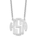 Sterling Silver/Rhodium-plated Small Round Monogram Necklace