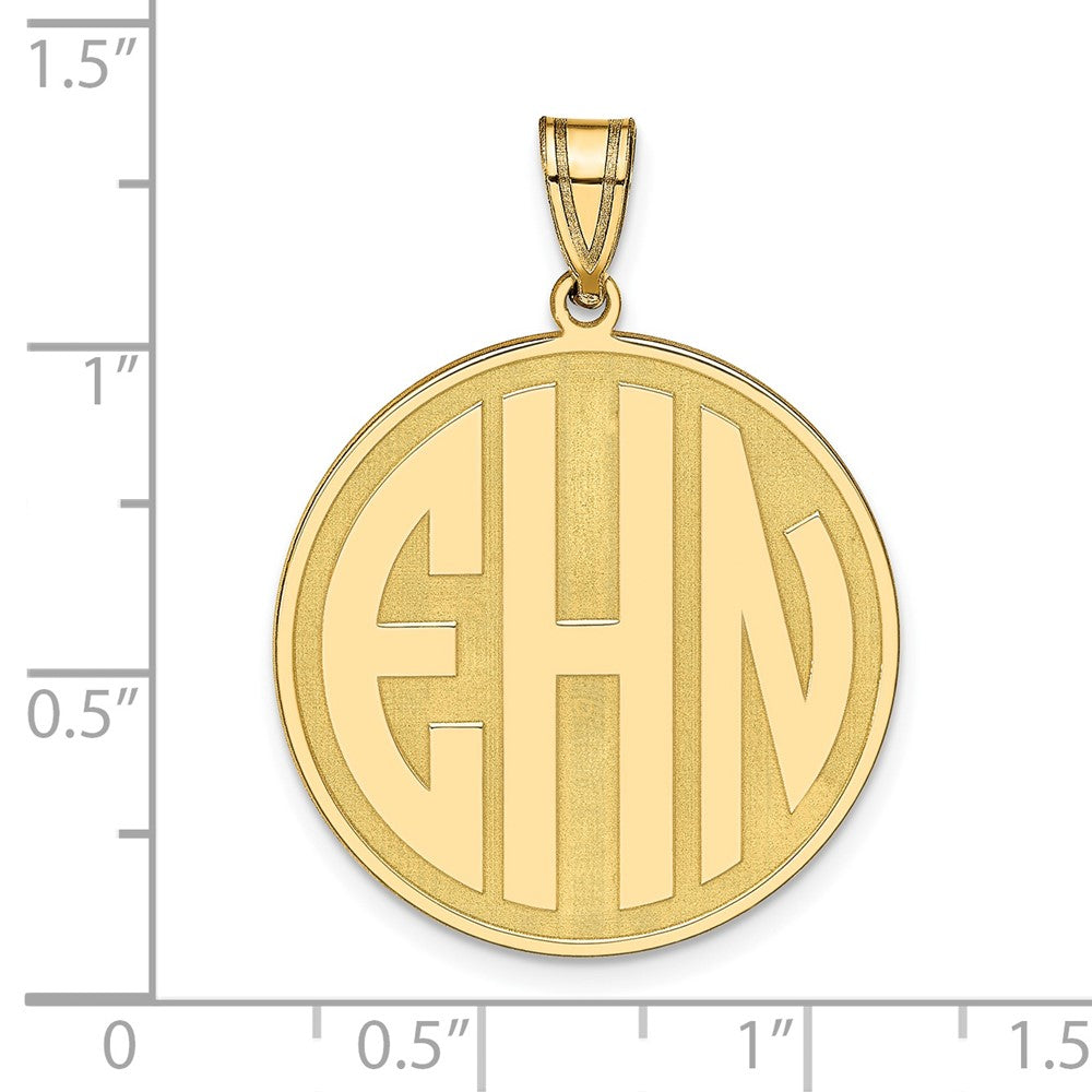 Sterling Silver/Gold-plated Round Block Letter Monogram Pendant
