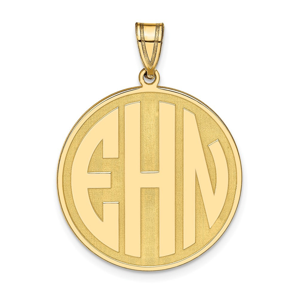 Sterling Silver/Gold-plated Round Block Letter Monogram Pendant