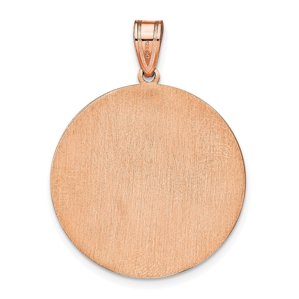Sterling Silver/Rose-plated Round Block Letter Monogram Pendant