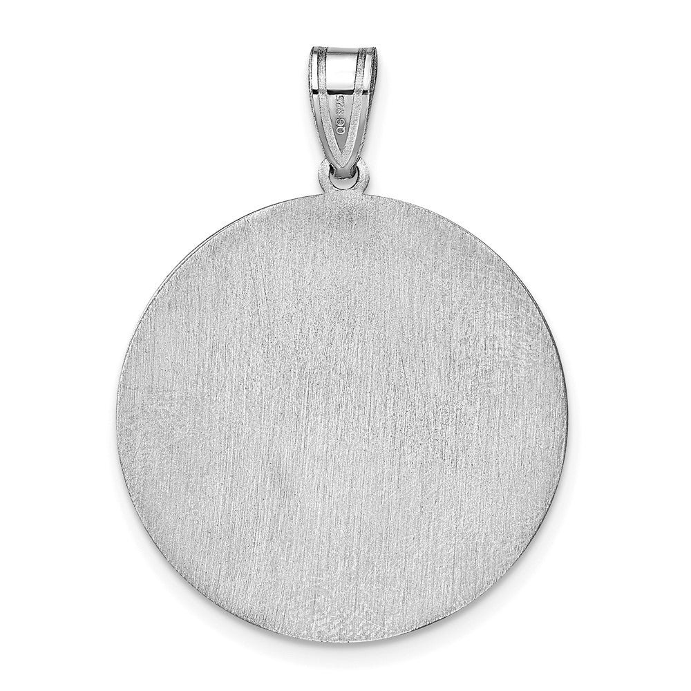Sterling Silver/Rhod-plated Round Block Letter Monogram Pendant