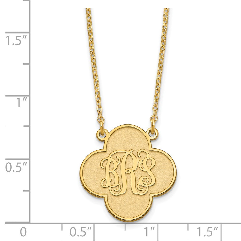 Sterling Silver/Gold-plated Clover Monogram Necklace