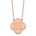 14k Rose Gold Clover Monogram Necklace