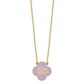Sterling Silver/Gold-plated Clover Monogram w/Epoxy Necklace