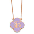 14k Rose Gold Clover Monogram w/Epoxy Necklace