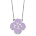 Sterling Silver/Rhodium-plated Clover Monogram w/Epoxy Necklace