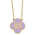 14k Yellow Gold Clover Monogram w/Epoxy Necklace