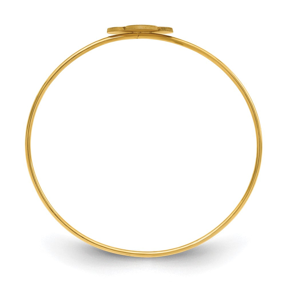 Sterling Silver/Gold-plated Clover Monogram Slip on Bangle