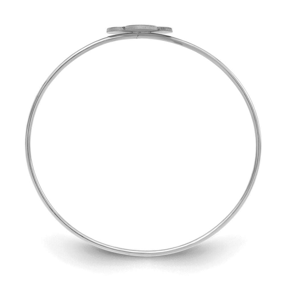 Sterling Silver/Rhodium-plated Clover Monogram Slip on Bangle