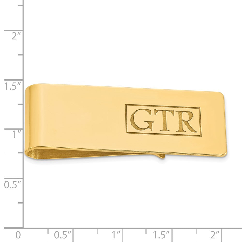 Sterling Silver/Gold-plated Recessed Letter Monogram Money Clip