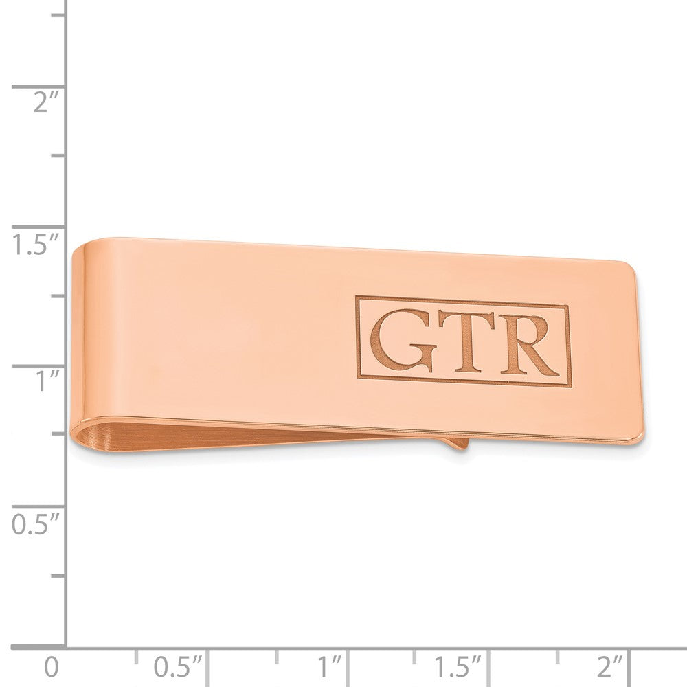 Sterling Silver/Rose-plated Recessed Letter Money Clip