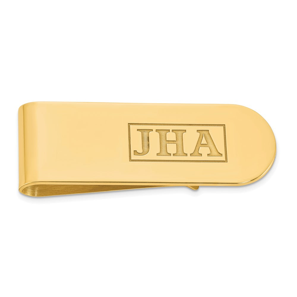 Sterling Silver/Gold-plated Recessed Letter Monogram Money Clip