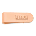 14k Rose Gold Recessed Letter Monogram Money Clip