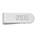 SS/Rhodium-plated Recessed Letter Monogram Money Clip