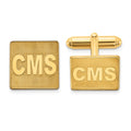 SS/Gold-plated Raised Letter Square Monogram Cuff Link