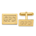 SS/Gold-plated Raised Letter Rectangle Monogram Cuff Link