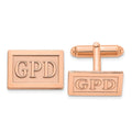 SS/Rose-plated Raised Letter Rectangle Monogram Cuff Link
