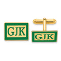 SS/Gold-plated Epoxy Boarder and Letter Monogram Cuff Link
