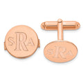 SS/Rose-plated Recessed Letter Monogram Round Cuff Link