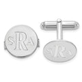SS/Rhodium-plated Recessed Letter Monogram Round Cuff Link