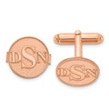 SS/Rose/plated Raised Letter Monogram Round Cuff Link