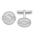 SS/Rhod-plated Raised Letter Monogram Round Cuff Link