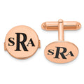 SS/Rose-plated Epoxy Letter Monogram Cuff Link