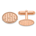 SS/Rose-plated Raised Letter Oval w/Boarder Monogram Cuff Link