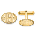 SS/Gold-pltd Recessed Letter Oval w/ Boarder Monogram Cuff Link