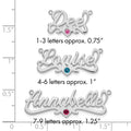 10k WG with 14k Rhod-plated Bezel Birthstone Heart Name Plate