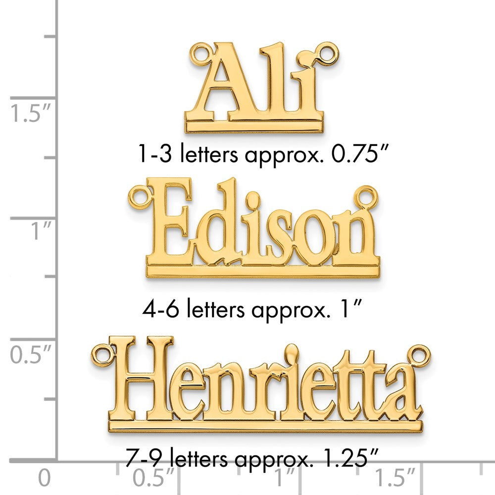 14k Yellow Gold Underlined Name Plate