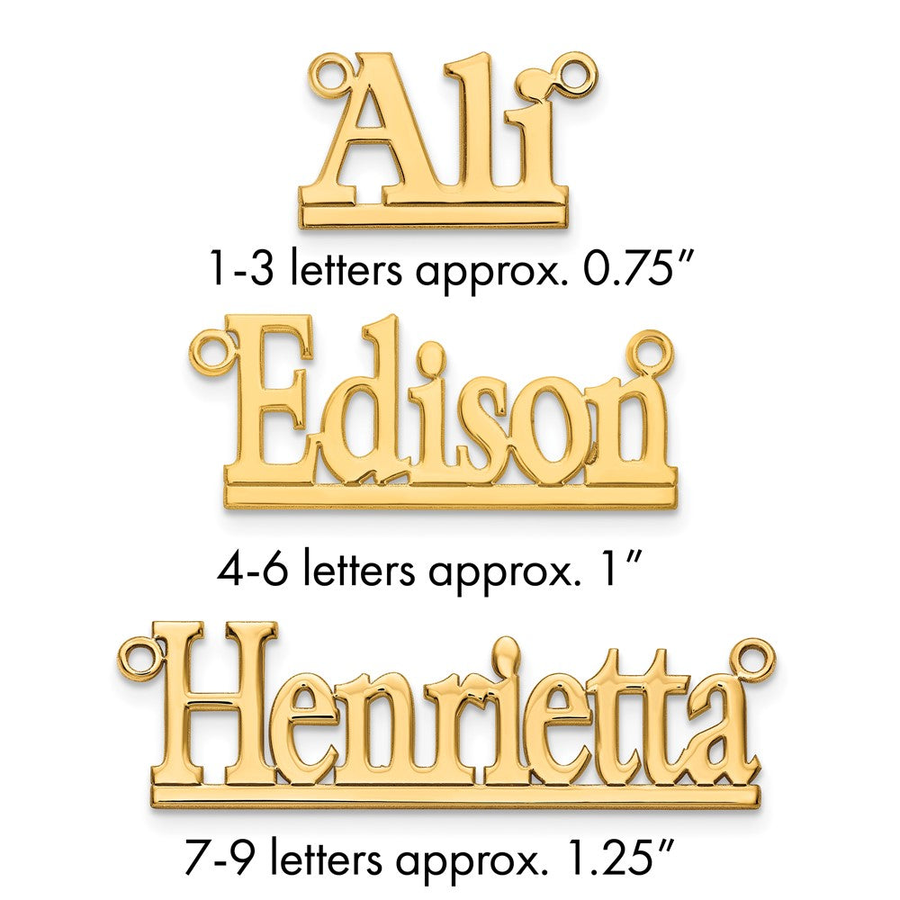 14k Yellow Gold Underlined Name Plate