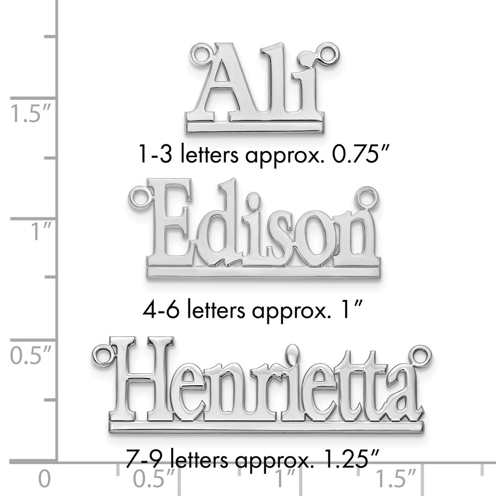 Sterling Silver/Rhodium-plated Underlined Name Plate